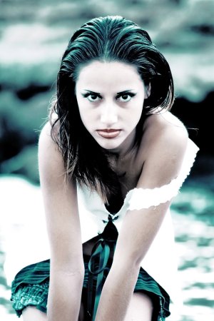Liliana – Half-naked babe swims in river photo 2