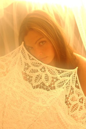 Virginie – Babe with lacy umbrella photo 1