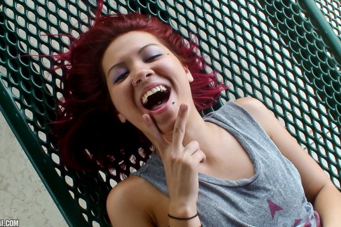 Sydney Mai – Redhead babe's striptease photo 6
